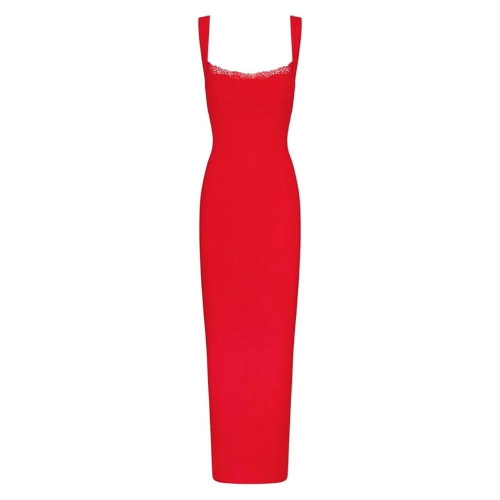 Skims Soft Lounge Tank Lace Maxi Dress